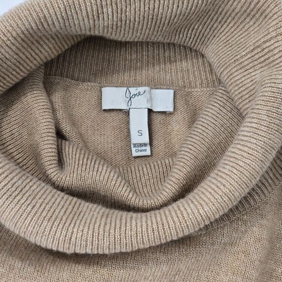 Joie Womens Small Wool Cashmere Camel Beige Long Sleeve Turtleneck Sweater - Picture 10 of 13